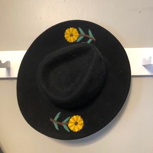 Wide brimmed floral Hat